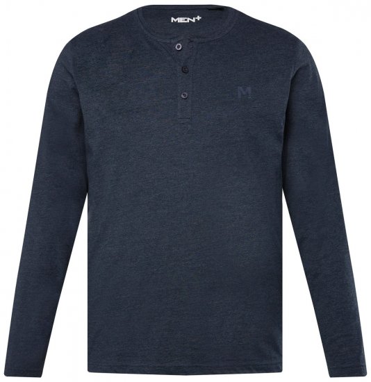 Men+ 383 Tricou Henley cu mânecă lungă Bleumarin - Tricouri - Tricouri Bărbați Mărimi Mari