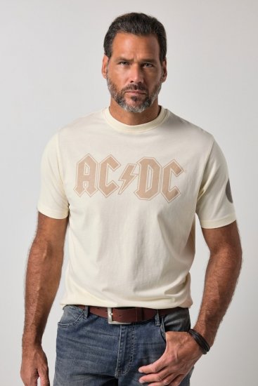 JP1880 836411 AC/DC Classic Logo Tricou Gri nisip - Tricouri cu trupe - Tricouri cu formații rock