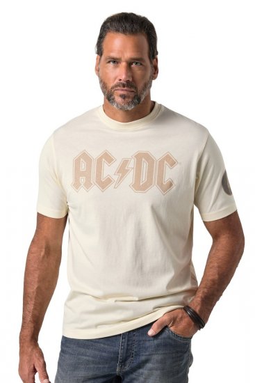 JP1880 836411 AC/DC Classic Logo Tricou Gri nisip - Tricouri cu trupe - Tricouri cu formații rock