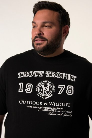 Men+ 424 Tricou Trout Trophy Neagră - Tricouri - Tricouri Bărbați Mărimi Mari