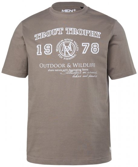 Men+ 424 Tricou Trout Trophy Gri maroniu - Tricouri - Tricouri Bărbați Mărimi Mari