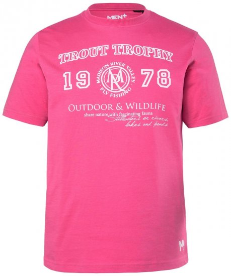 Men+ 424 Tricou Trout Trophy Roz flamingo - Tricouri - Tricouri Bărbați Mărimi Mari