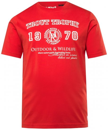 Men+ 424 Tricou Trout Trophy Roșu chili - Tricouri - Tricouri Bărbați Mărimi Mari