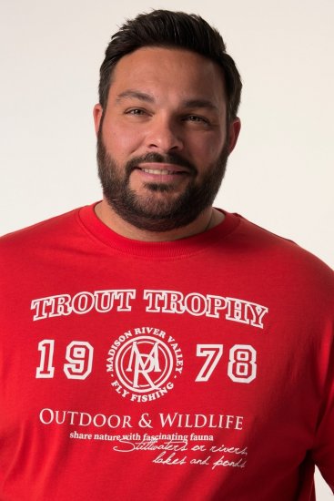 Men+ 424 Tricou Trout Trophy Roșu chili - Tricouri - Tricouri Bărbați Mărimi Mari
