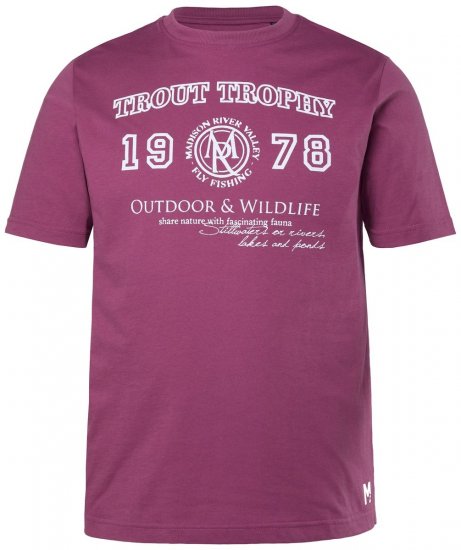 Men+ 424 Tricou Trout Trophy Roșu fructe de pădure deschis - Tricouri - Tricouri Bărbați Mărimi Mari