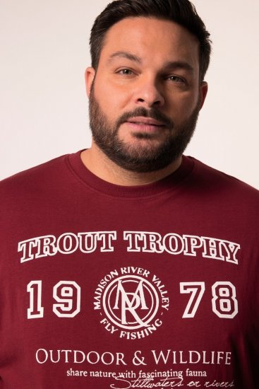 Men+ 424 Tricou Trout Trophy Maro cupru - Tricouri - Tricouri Bărbați Mărimi Mari