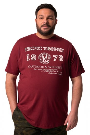 Men+ 424 Tricou Trout Trophy Maro cupru - Tricouri - Tricouri Bărbați Mărimi Mari