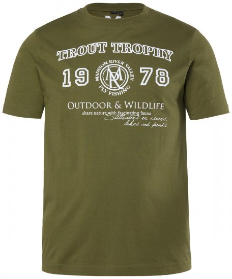 Men+ 424 Tricou Trout Trophy Oliv închis - Tricouri - Tricouri Bărbați Mărimi Mari