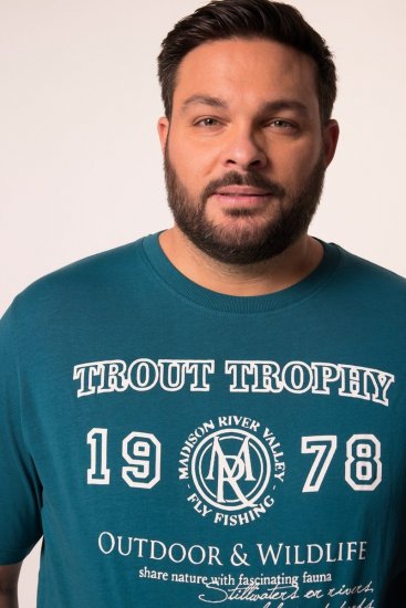 Men+ 424 Tricou Trout Trophy Verde lagună - Tricouri - Tricouri Bărbați Mărimi Mari
