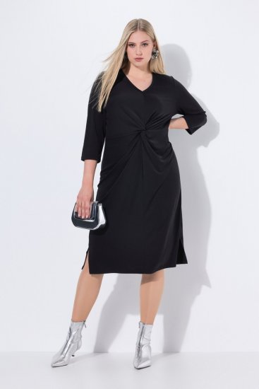 Ulla Popken 836514 Rochie midi cu mânecă 3/4 Neagră - Rochii midi - Rochii midi la marimi mari