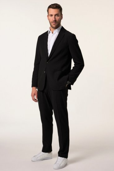 JP1880 San Remo Flexnamic Sacou din seersucker Neagră - Costume - Costume Bărbați mărimi mari