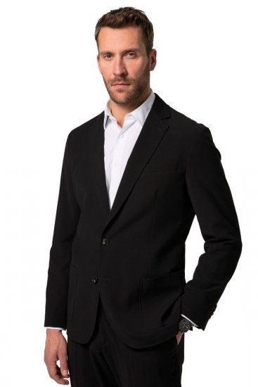 JP1880 San Remo Flexnamic Sacou din seersucker Neagră - Costume - Costume Bărbați mărimi mari
