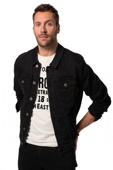 JP1880 836791 Jachetă denim cu patru buzunare Neagră - Geci - Geci Bărbați Mărimi Mari