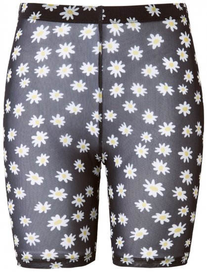 Ulla Popken 836803 Pantaloni scurți anti-frecare cu flori Neagră - Pantaloni scurți anti-frecare - 