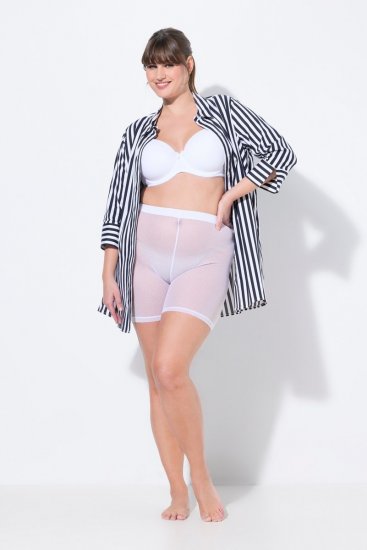 Ulla Popken 836805 Pantaloni scurți anti-frecare cu buline Alb - Pantaloni scurți anti-frecare - 