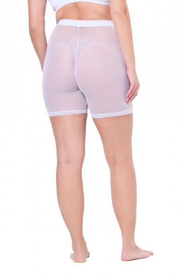 Ulla Popken 836805 Pantaloni scurți anti-frecare cu buline Alb - Pantaloni scurți anti-frecare - 