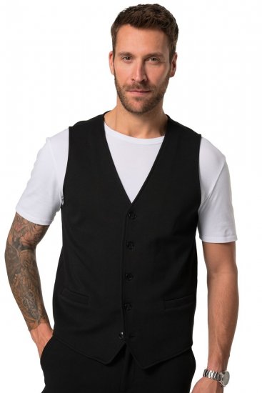 JP1880 New York Flexnamic Vestă din jerseu Neagră - Costume - Costume Bărbați mărimi mari