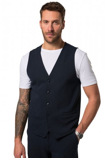 JP1880 New York Flexnamic Vestă din jerseu Bleumarin - Costume - Costume Bărbați mărimi mari