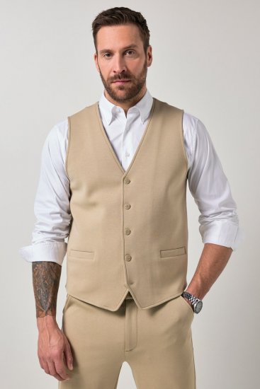 JP1880 New York Flexnamic Vestă din jerseu Bej - Costume - Costume Bărbați mărimi mari