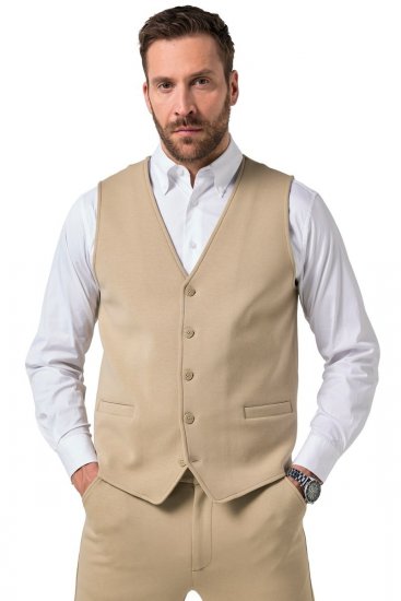 JP1880 New York Flexnamic Vestă din jerseu Bej - Costume - Costume Bărbați mărimi mari