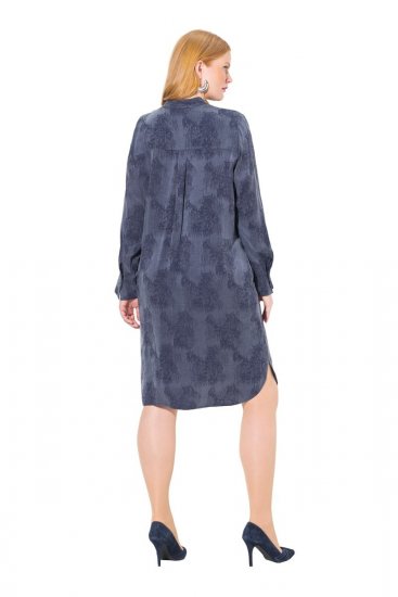 Ulla Popken 837069 Rochie cu flori Bleumarin - Rochii midi - Rochii midi la marimi mari