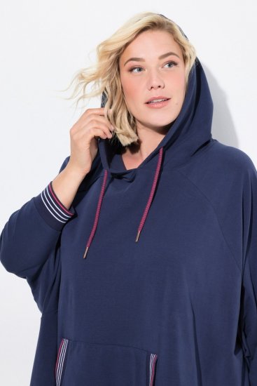 Ulla Popken 837190 Poncho de casă cu glugă Mov închis - Pijamale/Haine de casă - 