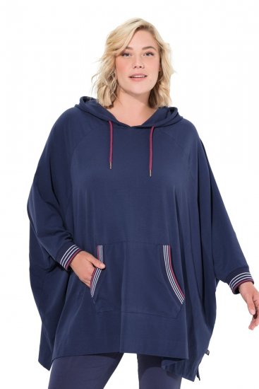 Ulla Popken 837190 Poncho de casă cu glugă Mov închis - Pijamale/Haine de casă - 