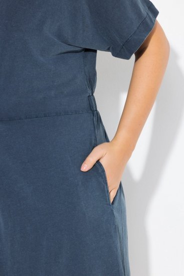 Ulla Popken 837403 Rochie din jerseu cu mânecă scurtă Bleumarin - Rochii din jerseu - 