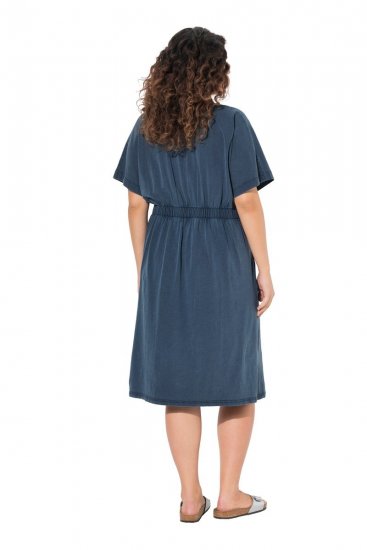 Ulla Popken 837403 Rochie din jerseu cu mânecă scurtă Bleumarin - Rochii din jerseu - 