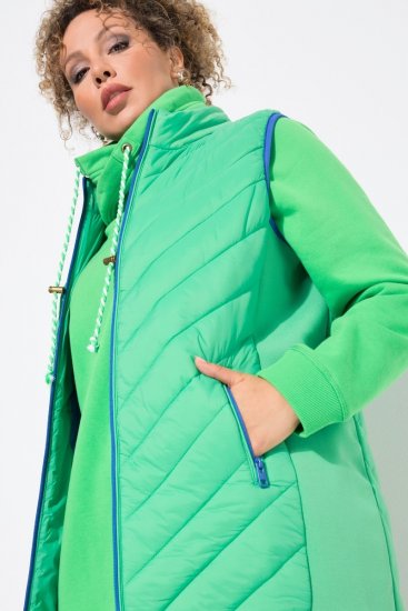 Ulla Popken 837409 Vestă HYPRAR matlasată Verde deschis - Veste - 