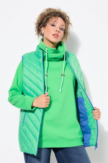 Ulla Popken 837409 Vestă HYPRAR matlasată Verde deschis - Veste - 