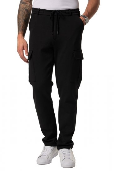 JP1880 New York Flexnamic Pantaloni din jerseu cu buzunare cargo Neagră - Costume - Costume Bărbați mărimi mari