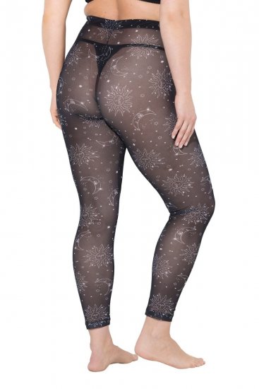 Ulla Popken 837935 Colanți fără talpă cu model Neagră - Ciorapi & șosete - 