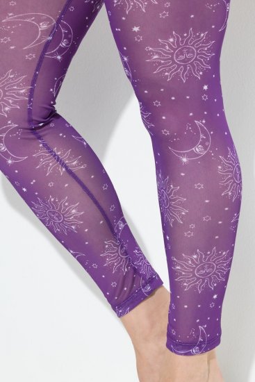 Ulla Popken 837935 Colanți fără talpă cu model Violet - Ciorapi & șosete - 