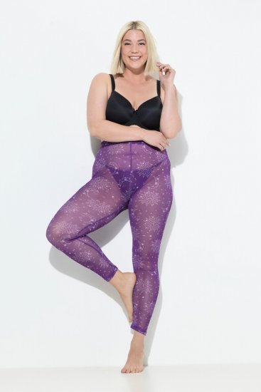 Ulla Popken 837935 Colanți fără talpă cu model Violet - Ciorapi & șosete - 