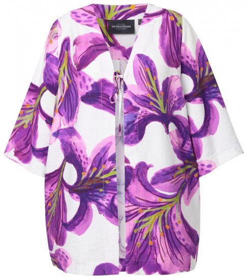 Ulla Popken 838105 Cardigan deschis cu legătură Violet - Cardigane - Cardigane pentru femei la marimi mari