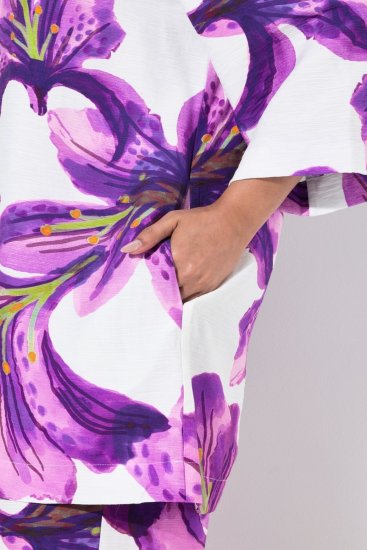 Ulla Popken 838105 Cardigan deschis cu legătură Violet - Cardigane - Cardigane pentru femei la marimi mari