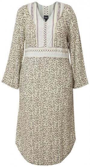 Ulla Popken 838120 Rochie imprimată cu decolteu în V Verde deschis - Rochii mini - Rochii mini marimi mari