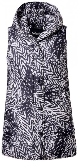 Ulla Popken 838435 Vestă lungă matlasată cu imprimeu Neagră - Veste - 
