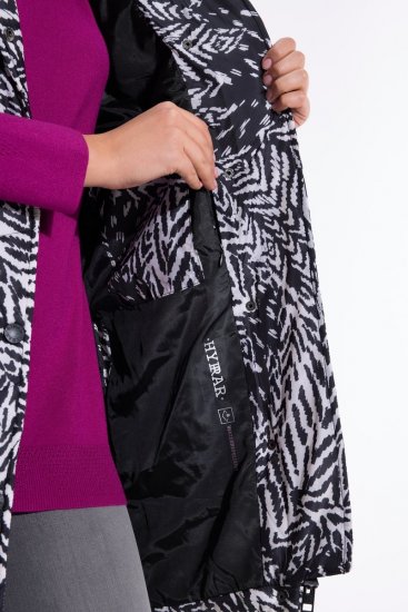 Ulla Popken 838435 Vestă lungă matlasată cu imprimeu Neagră - Veste - 