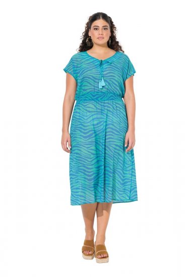 Ulla Popken 838483 Rochie cu imprimeu animal Turcoaz - Rochii de vară - Rochii de vară marimi mari
