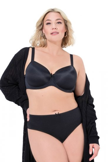 Ulla Popken 838637 Chiloți tanga set de 3 Neagră - Chiloți - 