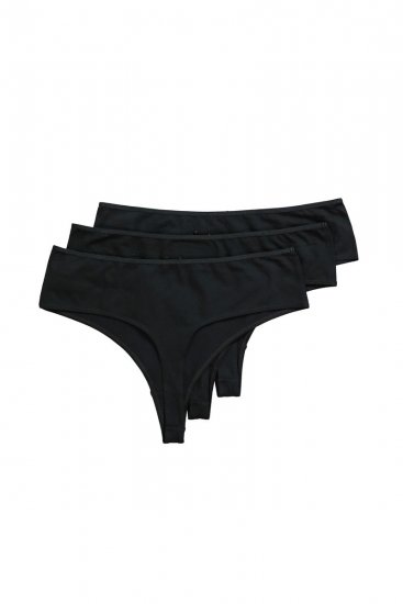 Ulla Popken 838637 Chiloți tanga set de 3 Neagră - Chiloți - 