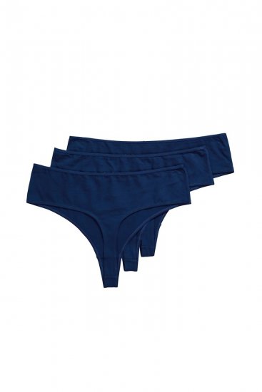 Ulla Popken 838637 Chiloți tanga set de 3 Bleumarin - Chiloți - 