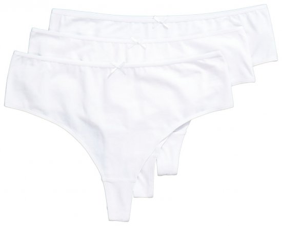 Ulla Popken 838637 Chiloți tanga set de 3 Alb - Chiloți - 