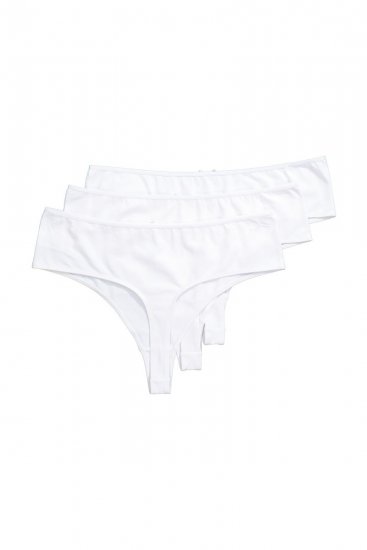 Ulla Popken 838637 Chiloți tanga set de 3 Alb - Chiloți - 
