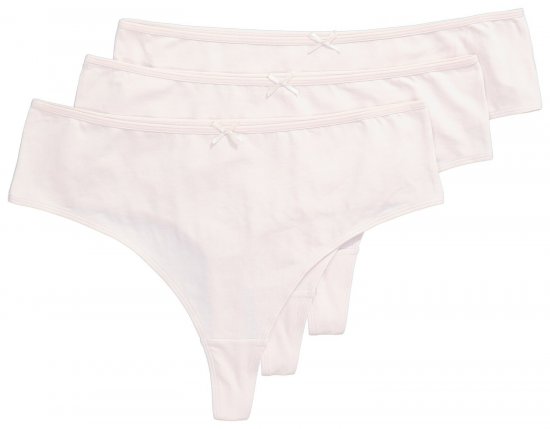 Ulla Popken 838637 Chiloți tanga set de 3 Bej - Chiloți - 