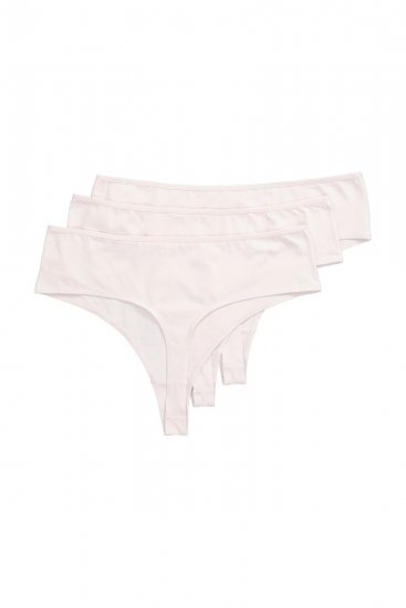 Ulla Popken 838637 Chiloți tanga set de 3 Bej - Chiloți - 