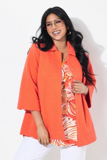 Ulla Popken 838658 Jachetă Coral - Geci - Jachete de damă marimi mari