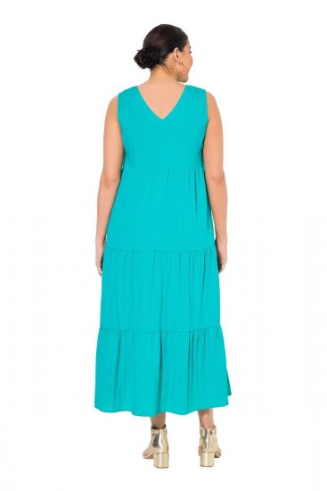 Ulla Popken 839135 Rochie maxi fără mâneci Turcoaz - Rochii maxi - Rochii maxi marimi mari